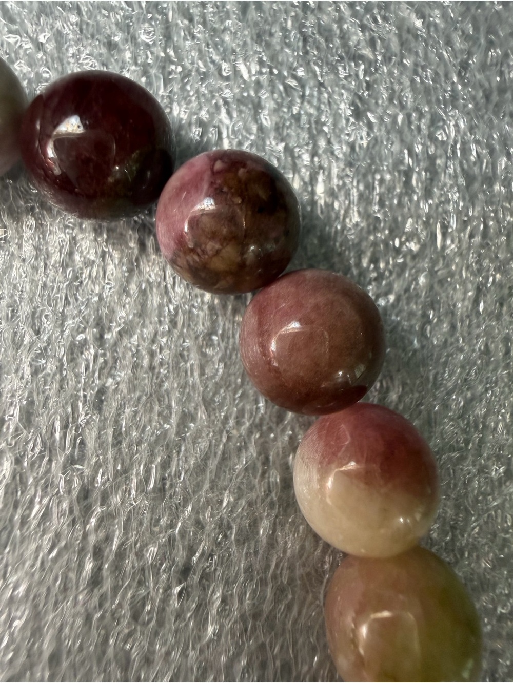 Gorgeous 10MM Multicolor Watermelon Tourmaline Natural Crystal Bracelet - Picture 3 of 6